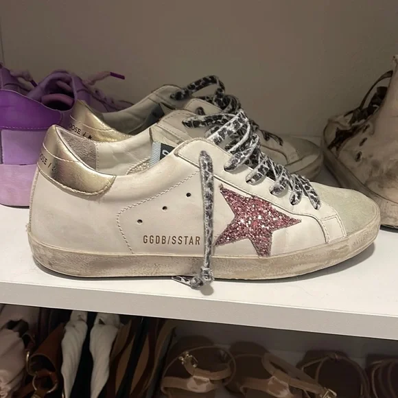 ★Golden ★ Super Star Glitter Star Pinktab Sneakers Mi Golden Goose | Shoes | Superstar Golden Goose With Pink